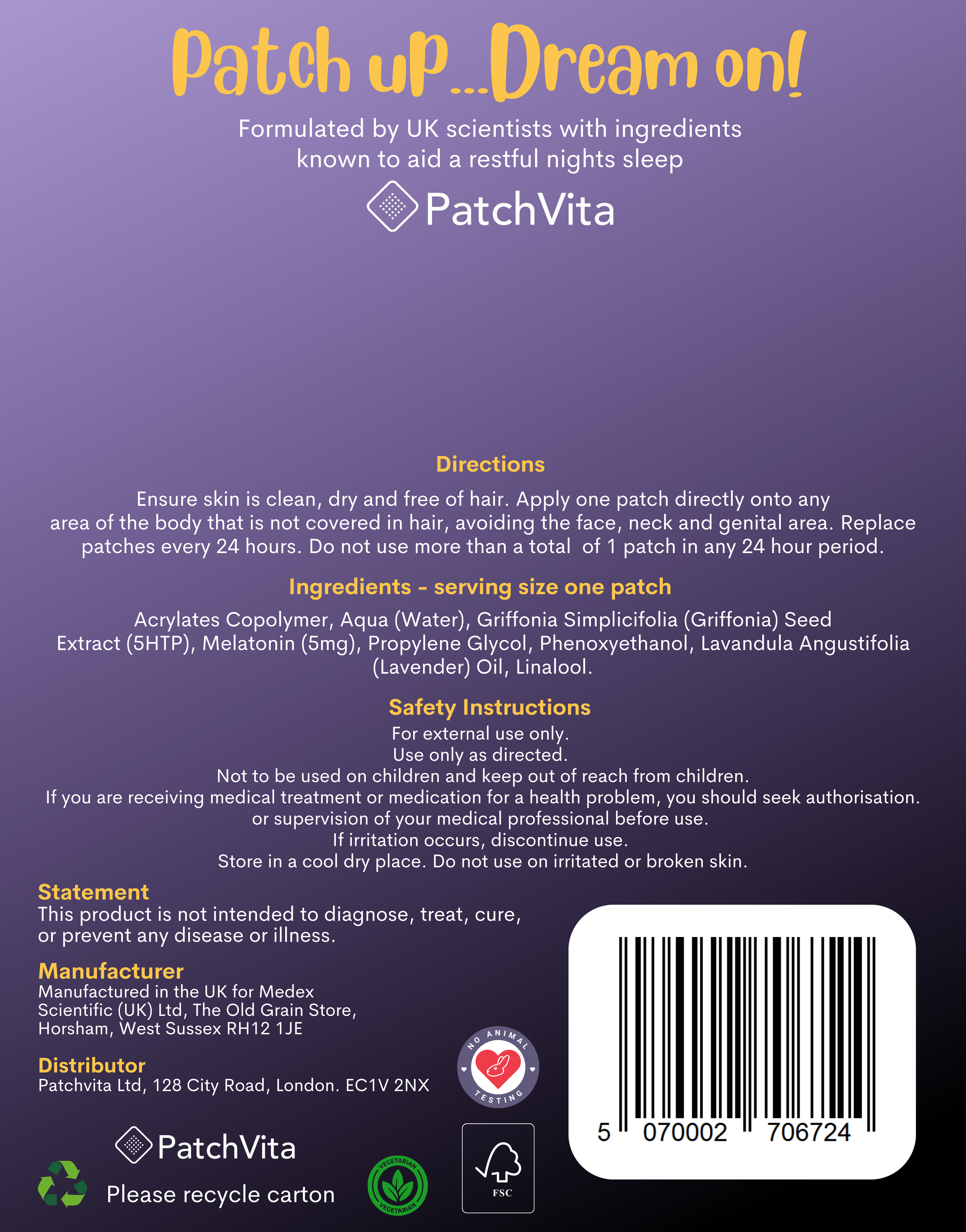 The Sleep Easy Patch - Premium Sleep Assistance Patches - One Month Supply