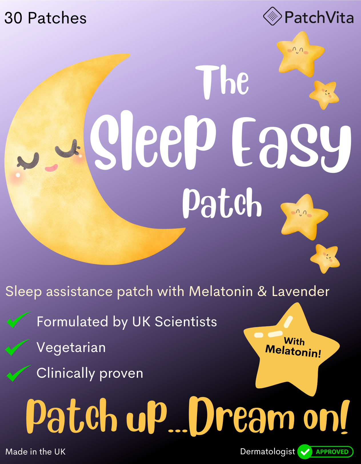 The Sleep Easy Patch - Premium Sleep Assistance Patches - One Month Supply